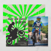 Dirt Bike Birthday Photo Invitation / Motocross 招待状 (正面/裏面)
