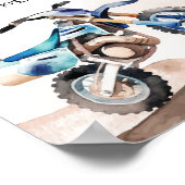 Dirt Bike Boy Birthday Party Milestone Sign ポスター (角)