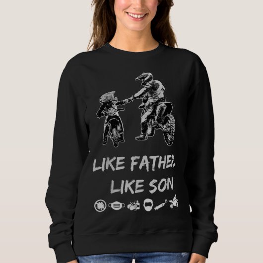 Dirt Bike Dad Son Fathers Day Plus Size Graphic スウェットシャツ (正面)