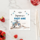 Dirt Bike Fast One Boy Birthday Party スタンダードカクテルナプキン (インサイチュ)