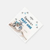 Dirt Bike Fast One Boy Birthday Party スタンダードカクテルナプキン (角)