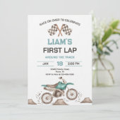 Dirt Bike First Lap Birthday Party 招待状 (スタンド正面)