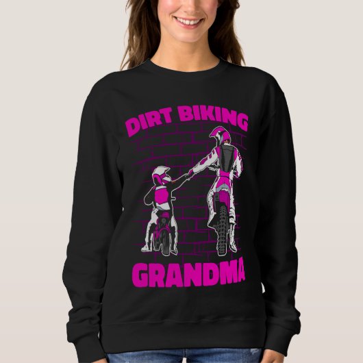 Dirt Bike Grandmother Mx Motocross Dirt Biking Gra スウェットシャツ (正面)