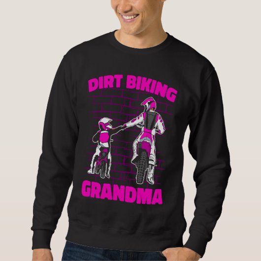Dirt Bike Grandmother Mx Motocross Dirt Biking Gra スウェットシャツ (正面)