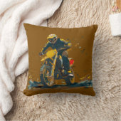Dirt Bike Graphic Throw Pillow クッション (ブランケット)