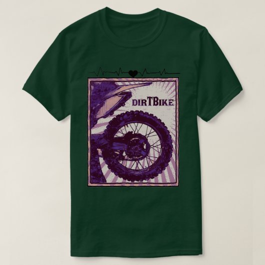 Dirt Bike Heartbeat Motorcross Motif (3) Tシャツ (デザイン正面)