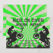 Dirt Bike Joint Birthday 招待状 (正面/裏面)