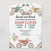 Dirt Bike Joint Birthday Party 招待状 (正面)