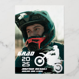 Dirt Bike Motocross 2写真卒業 箔招待状