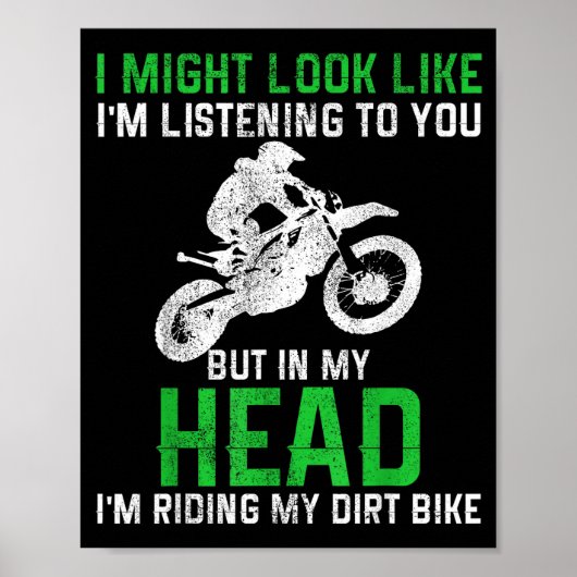 Dirt Bike Motocross Enduro Funny Quote Motorcycle  ポスター (正面)