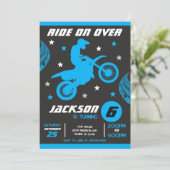 Dirt Bike Motocross Motorbike Boy Birthday  招待状 (スタンド正面)
