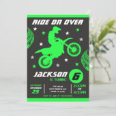 Dirt Bike Motocross Motorbike Boy Birthday  招待状 (スタンド正面)