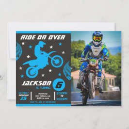 Dirt Bike Motocross Motorbike Boy Photo Birthday  招待状