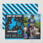 Dirt Bike Motocross Motorbike Boy Photo Birthday  招待状 (正面/裏面)