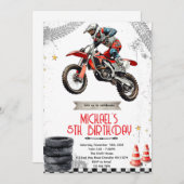 Dirt Bike motorcross birthday invite 招待状 (正面/裏面)