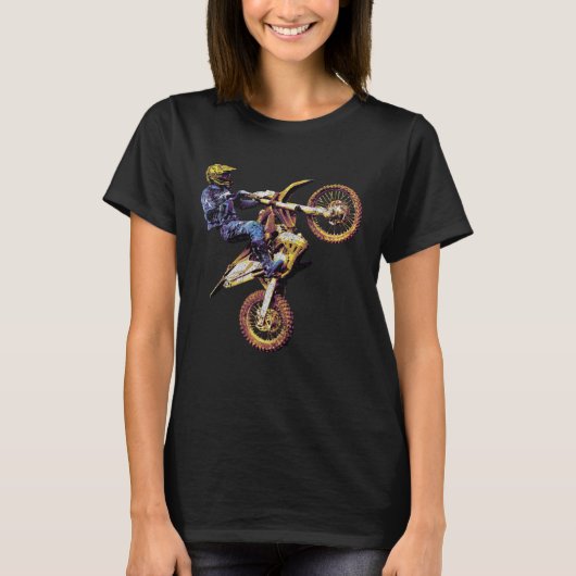 Dirt Bike Rider Enduro Motocross Racing Tシャツ (正面)