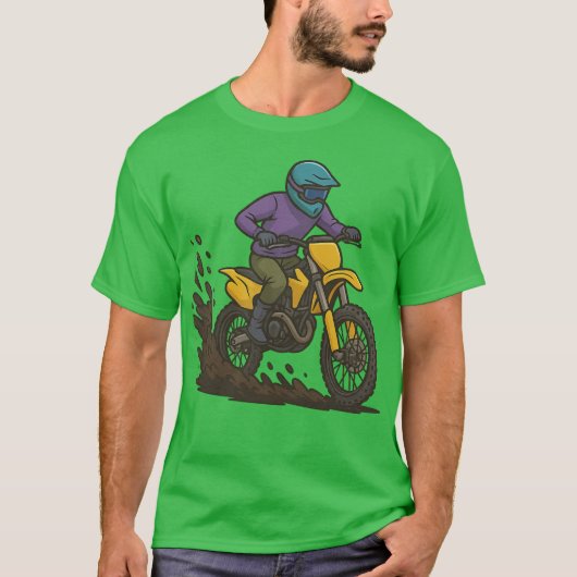 Dirt Bike Rider in Action Tシャツ (正面)