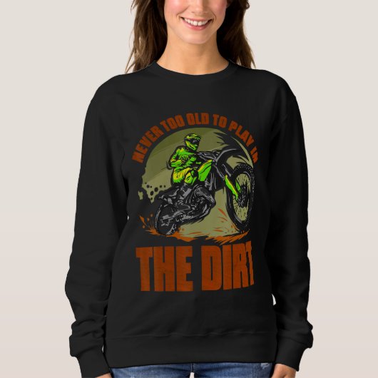 Dirt Bike Rider Motocross Enduro Dirt Biking スウェットシャツ (正面)