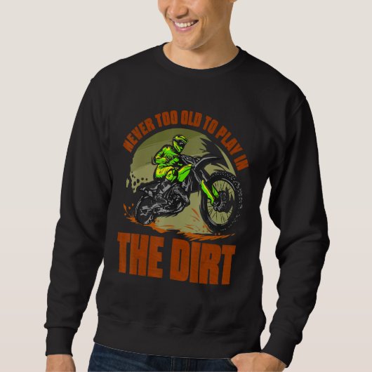 Dirt Bike Rider Motocross Enduro Dirt Biking スウェットシャツ (正面)