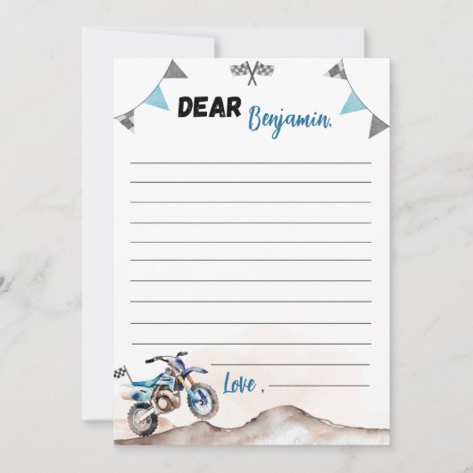 Dirt Bike Time Capsule Note Message Card サンキューカード (正面)