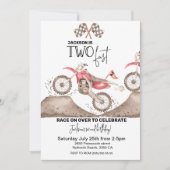 Dirt Bike TWO FAST誕生日の招待状 招待状 (正面)
