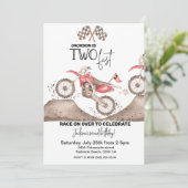 Dirt Bike TWO FAST誕生日の招待状 招待状 (スタンド正面)