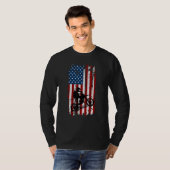 Dirt Bike USA Flag Motocross American Flag Tシャツ (正面フル)