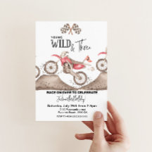 Dirt Bike Young Wildと3人の誕生日の招待状