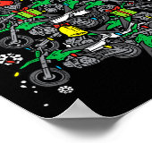 Dirt Bikes Christmas Tree Xmas Motocross Men Boy  ポスター (角)