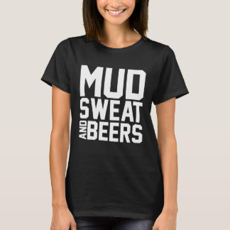 Dirt Biking Beer Drinking  Mx Bike Mud Sweat And B Tシャツ