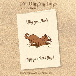 Dirt Digging Dogs - 父の日おめでとうございます。 カード