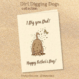 Dirt Digging Dogs - 父の日おめでとう カード