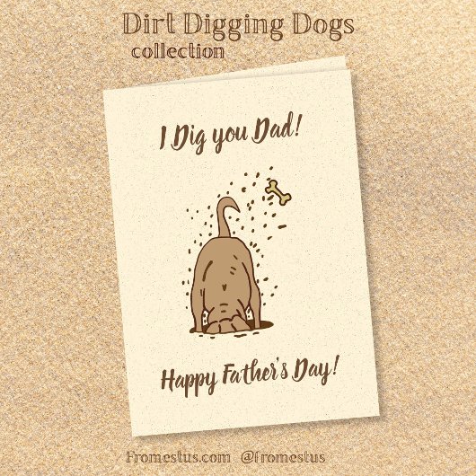 Dirt Digging Dogs - 父の日おめでとう  カード