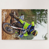 Dirt Motorcycle Bike Motocross Racing Personalized ジグソーパズル (横)