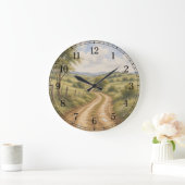 Dirt Road Wall Clock — Rustic Landscape Design ラージ壁時計 (ホーム)