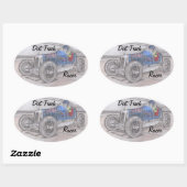 DIRT TRACK RACERスタンプ(4) 楕円形シール (シート)