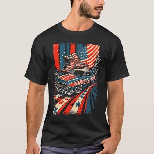 Dirt Track Racing Automobile Race American Indepen Tシャツ (正面)
