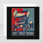 Dirt Track Racing Dirt Track Racing Sprint Car Vin 招待状 (正面/裏面)