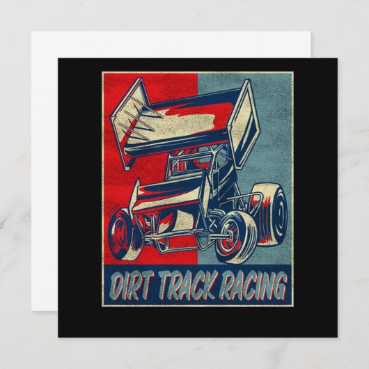 Dirt Track Racing Dirt Track Racing Sprint Car Vin 招待状 (正面/裏面)
