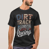 Dirt Track Racing Patriotic American Flag Sprint C Tシャツ (正面)