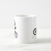 Dirtbikeのバイクのライダーの白黒 コーヒーマグカップ (中央)