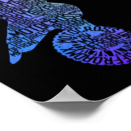 DirtbikeモトクロスシェイプMXダートバイクリダーモト ポスター (角)