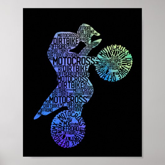DirtbikeモトクロスシェイプMXダートバイクリダーモト ポスター (正面)
