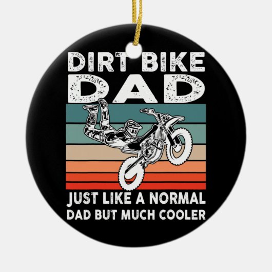 DirtbikeモトクロスダートバイクパパMXヴィンテージ セラミックオーナメント (正面)