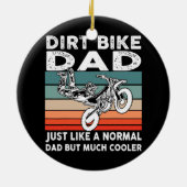 DirtbikeモトクロスダートバイクパパMXヴィンテージ セラミックオーナメント (裏面)