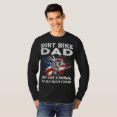 DirtbikeモトクロスダートバイクパパMX USフラグ Tシャツ (正面フル)