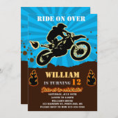 Dirtbike誕生日の招待ドライブバイパーティー招待状 招待状 (正面/裏面)