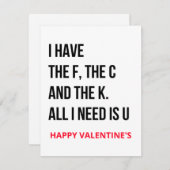 Dirty おもしろい Valentinesいけなデイカード シーズンカード (正面/裏面)