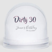 Dirty 30 happy birthday name date pink gray callig (正面)