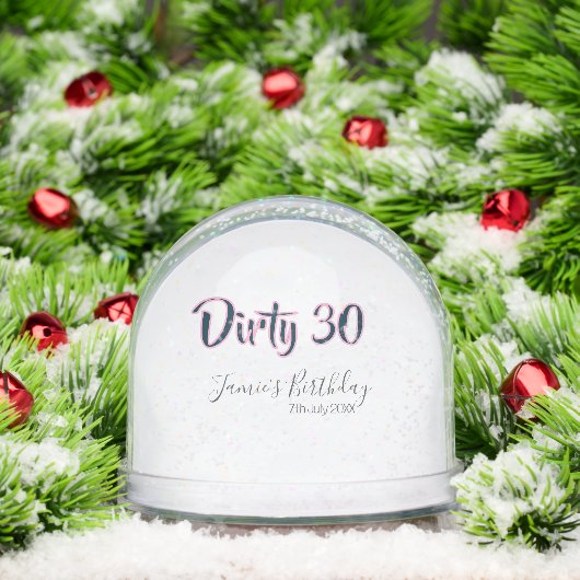 Dirty 30 happy birthday name date pink gray callig (クリスマス)